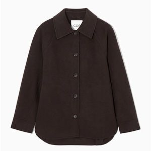 COS double-faced wool jacket, size L, chocolate brown, NWT